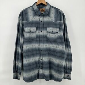 RedHead Ranch Shirt Mens 2XL‎ Pearl Snap Western Southwestern Cowboy Ranch Rodeo